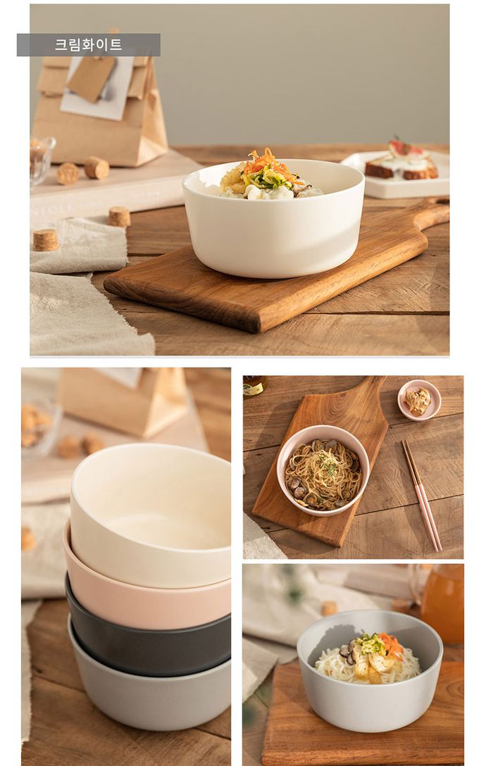 韓國 SSUEIM - Mariebel系列莫蘭迪陶瓷湯碗16cm (奶油白)