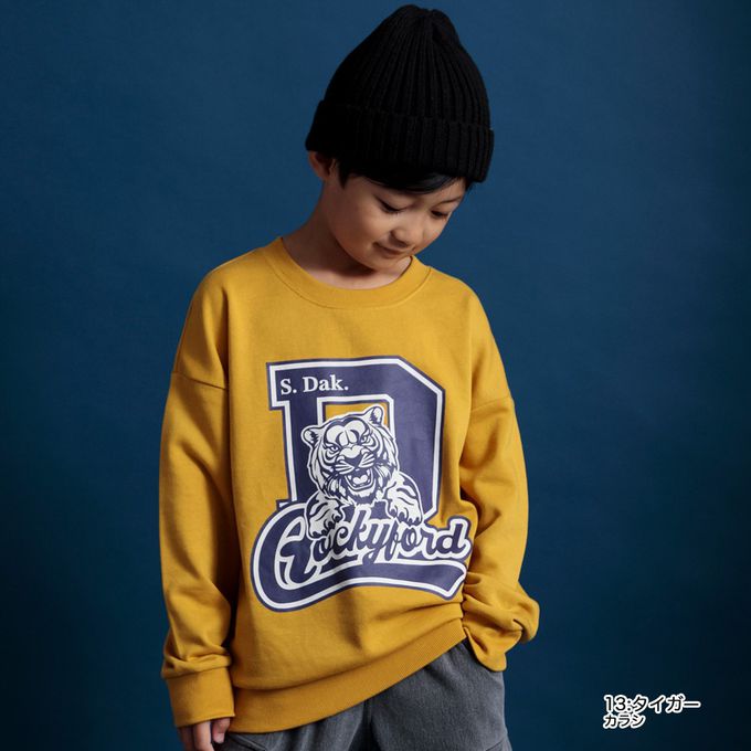 日本 BRANSHES - 裏毛舒適美式休閒上衣-THEATER-黑x藍