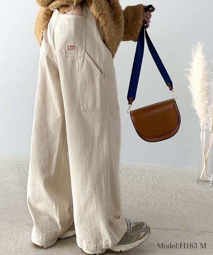 日本 Classical Elf - 超顯瘦厚磅百搭直筒褲-軍綠