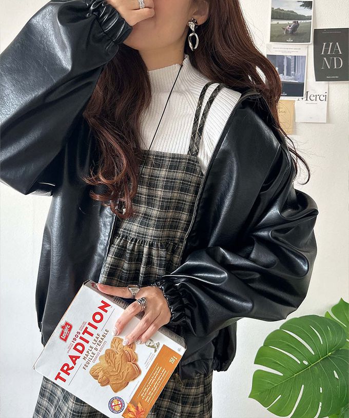 日本 Classical Elf - 學院風格紋甜美雙吊帶洋裝-深灰棕