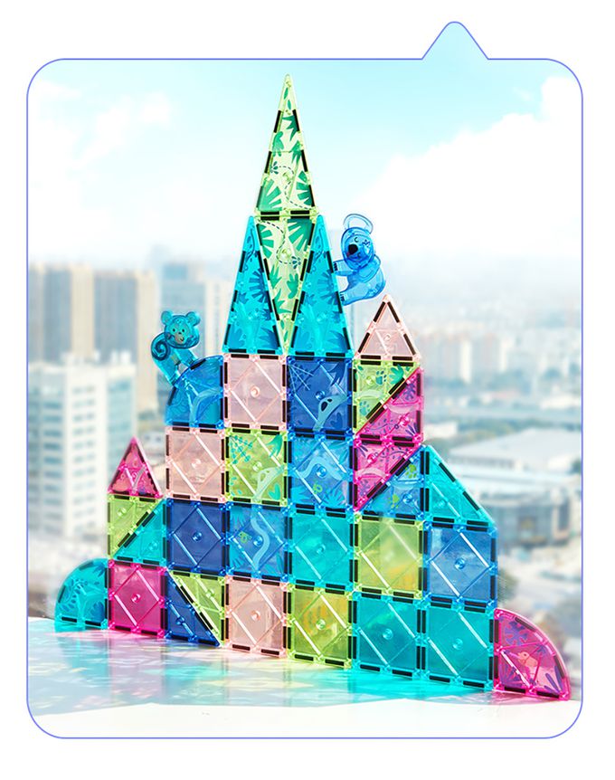 MiDeer - 多彩透光磁力片-動物叢林(40PCS)