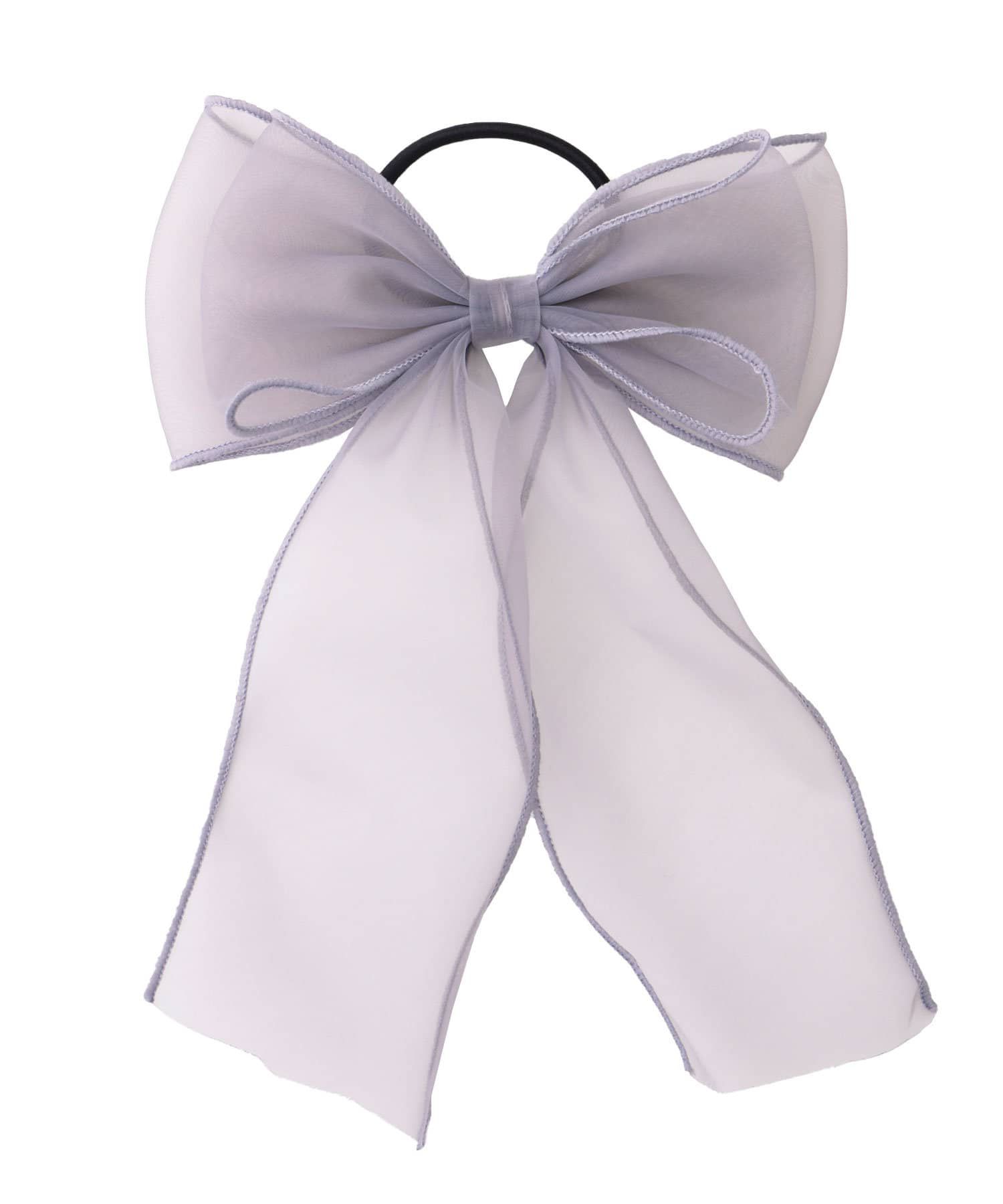 日本 Lattice - 夢幻薄紗蝴蝶結髮圈-珊瑚粉