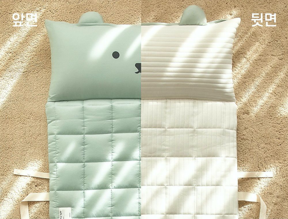 韓國 Bebe Deco - 7cm厚墊莫代爾雙面材質睡袋-奶茶杏-被子*1, 睡墊*1, 枕心*1, 防水收納袋*1