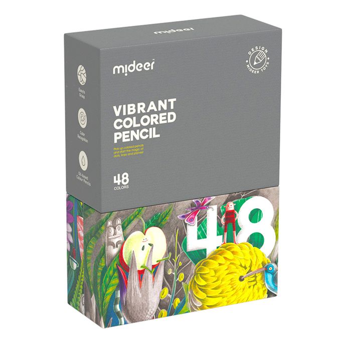 MiDeer - 創意三角色鉛筆(48色) (贈雙孔卷筆刀1個(顏色隨機))