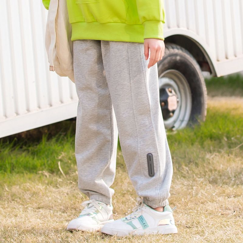 運動縮口長褲-灰色