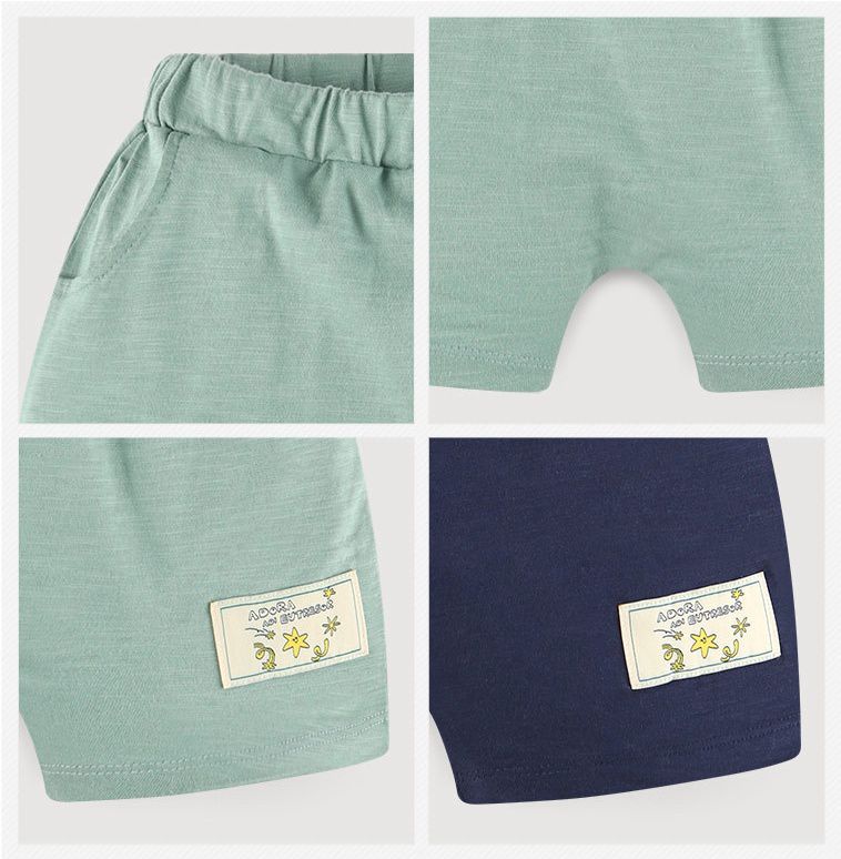 韓國 milk mile - 單色鬆緊腰短褲-海軍藍