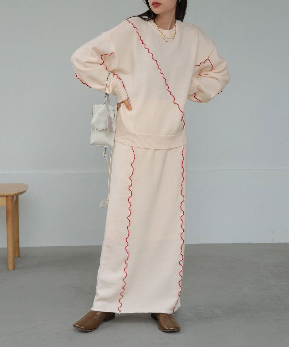 日本 Bab - 不規則撞色滾邊長袖上衣-黑x綠