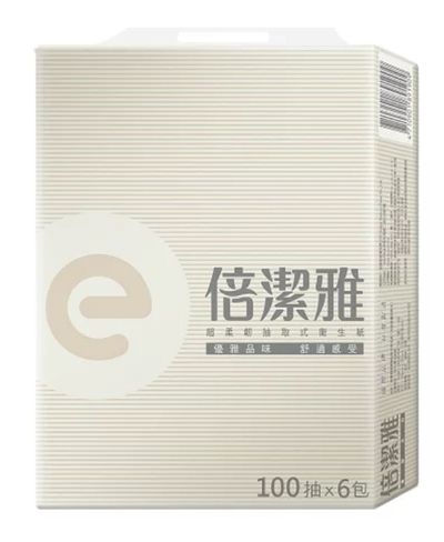 倍潔雅 - 抽取式衛生紙-100抽48包/箱