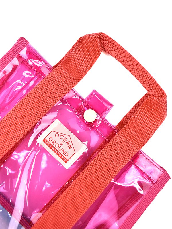 日本 OCEAN&GROUND - 透明PVC防水手提袋-深灰 (20x23x9cm)