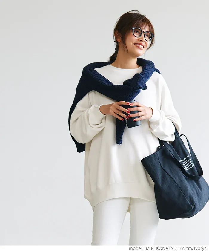 日本 COCA - 舒適內磨毛萬能大學T-素色-淺灰