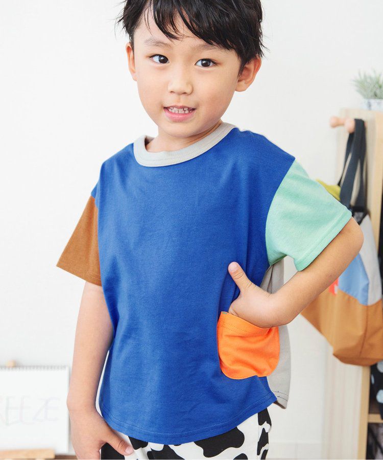 日本 BREEZE - 正反OK！圓領印花短袖上衣-線性-黑