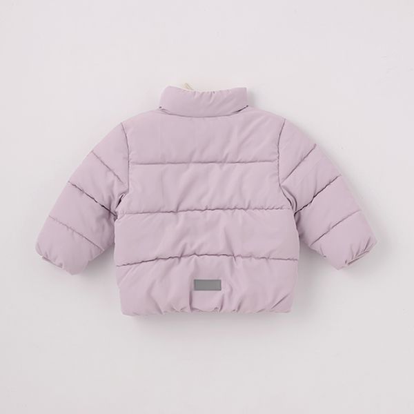 日本 petit main - 潑水加工 蓬鬆保暖鋪棉外套-深藍小花