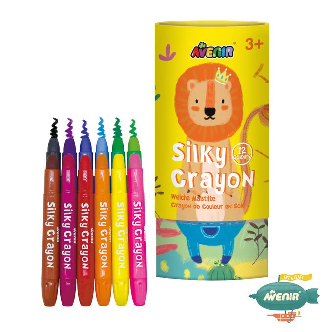德國 Avenir Kids 艾維尼 - AK-A 畫筆類-絲滑可水洗蠟筆-我的絲滑可水洗蠟筆, 12 色獅子王