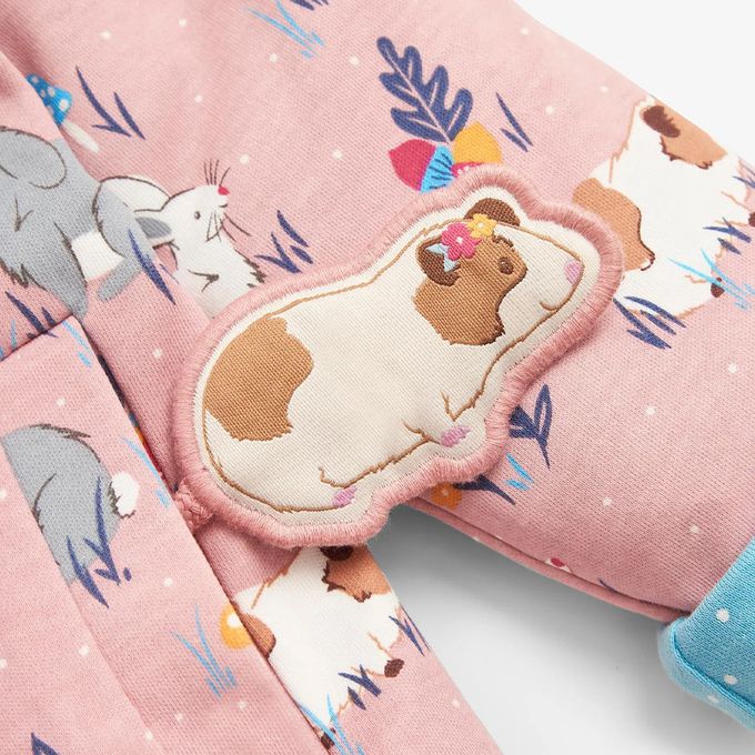 英國 JoJo Maman BeBe - 雙面穿100%純棉保暖連帽外套-天竺鼠