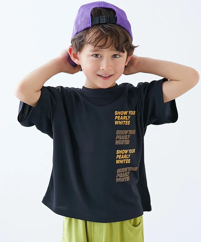 日本 devirock - 涼感速乾網眼 超舒適短袖上衣-英文logo-亮綠