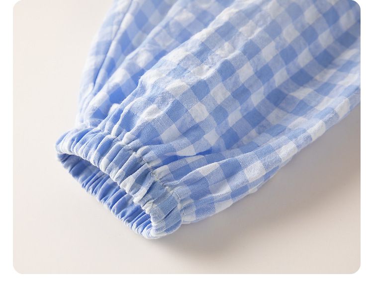 格紋束口長褲-黑+白