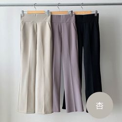 韓國女裝連線 - VETICA 韓製顯瘦小腹收收小喇叭褲-夏季ver.-杏