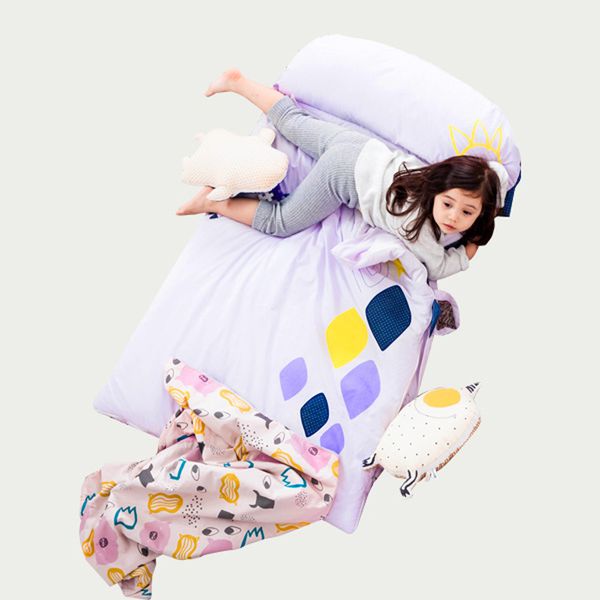 韓國Daby - 大怪獸兒童睡袋-恐龍Dinoy(淺紫) (適用：1~6歲，尺寸：80 x 135 公分 (枕頭 80x32/ 軟墊80x103公分))