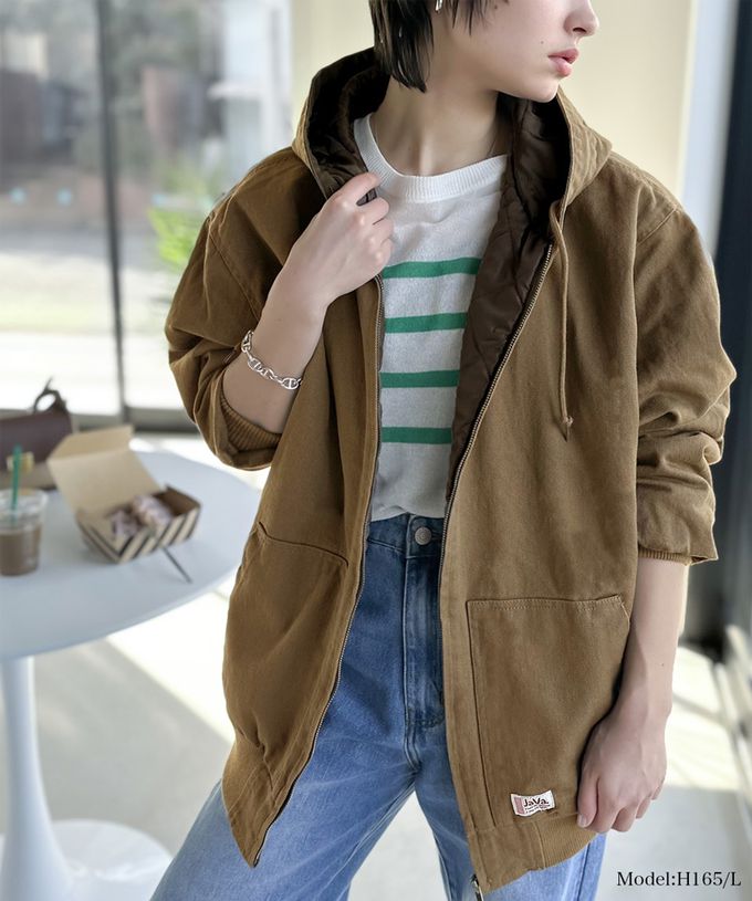 日本 Classical Elf - Java 百搭鋪棉休閒連帽外套-米杏