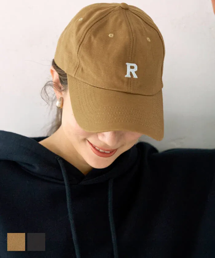 日本 COCA - 100%棉美式復古老帽/鴨舌帽-英文字母R-焦糖