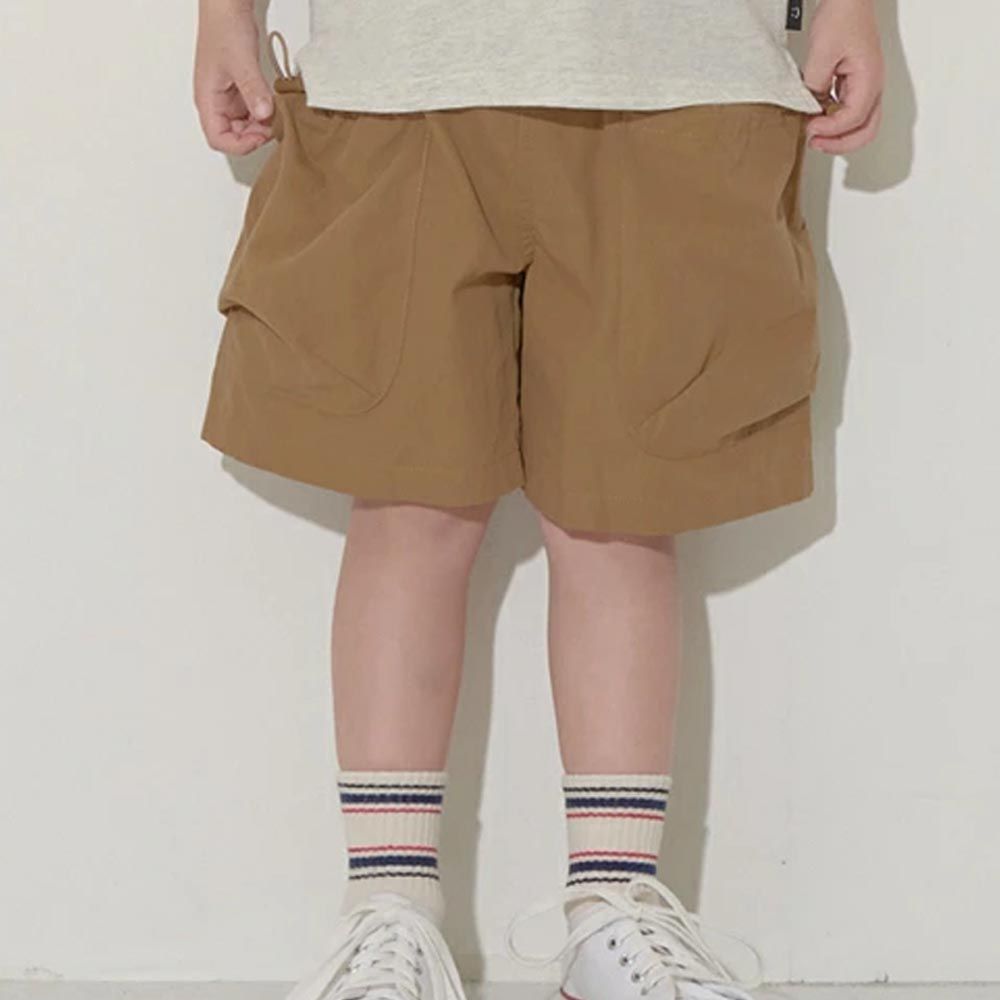 日本 b-ROOM - 大口袋寬鬆工裝風短褲-焦糖