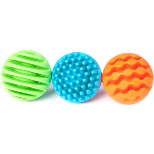 美國 FatBrain - 固齒觸覺球-綠、藍、橘各1