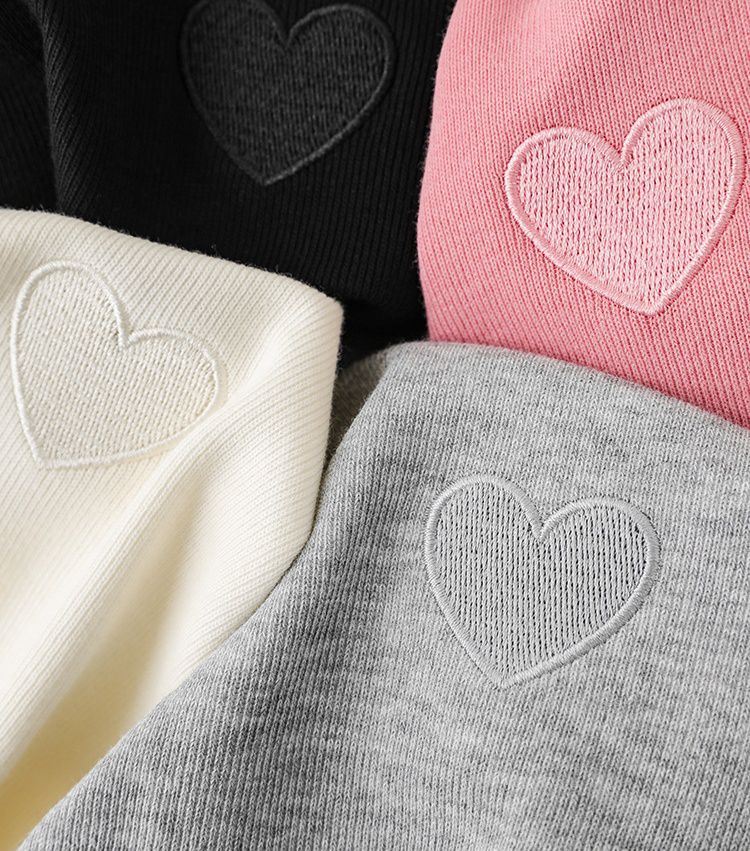 腰鬆緊百搭休閒束口長褲-愛心-粉色