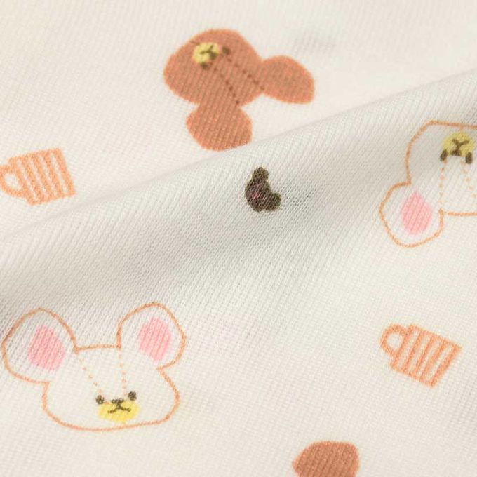 akachan honpo - 新生兒內衣4件組-小熊學校-米白色 (50~60cm)