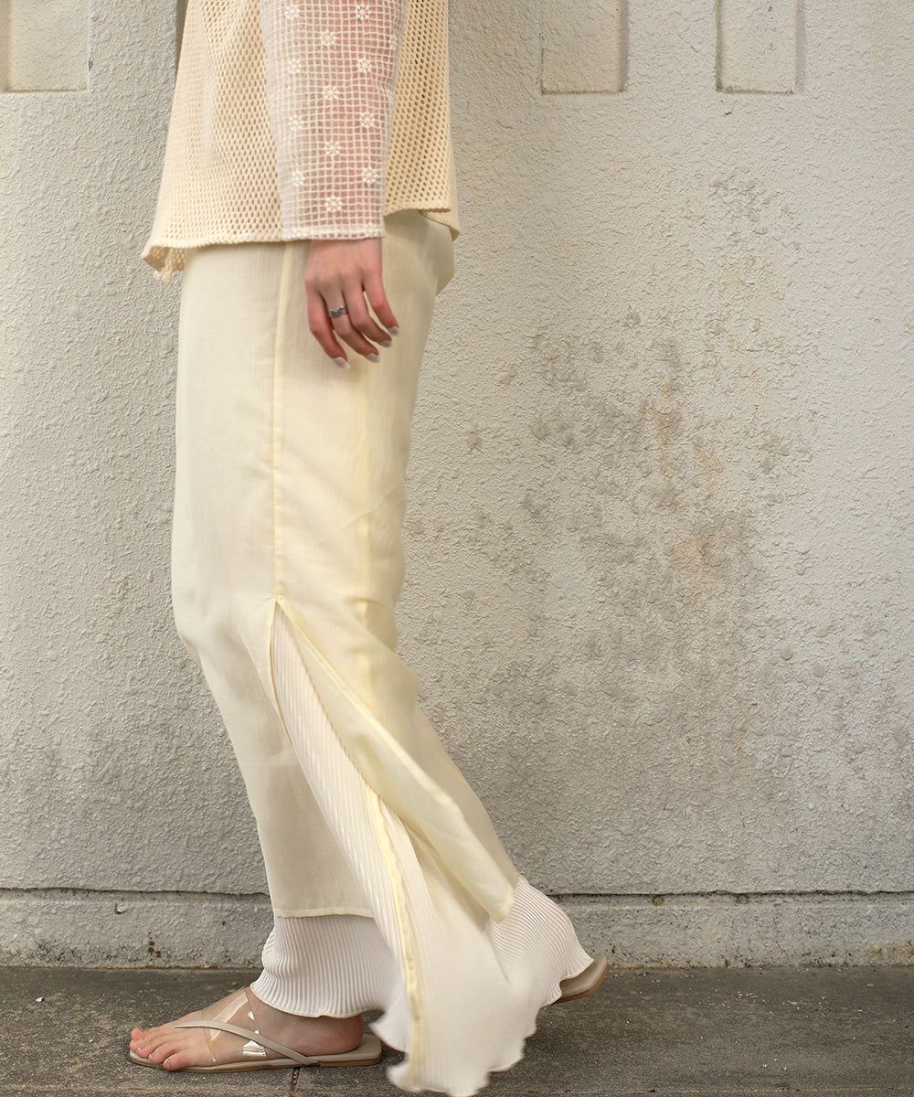 日本 Bab - 2WAY細摺拼接百搭長裙-淺灰