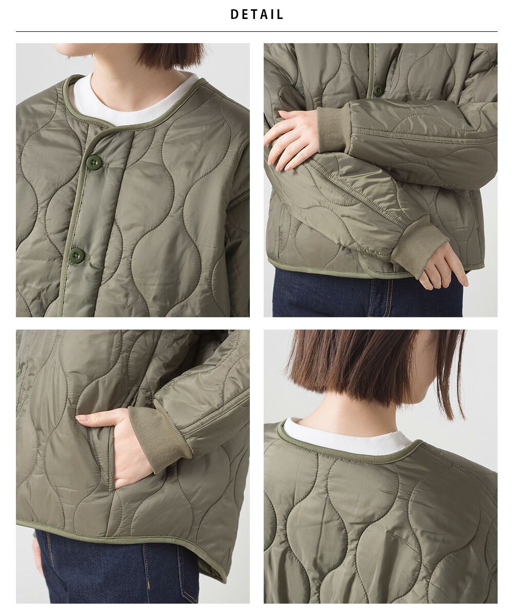 日本 OMNES - 輕量斜衣襬衍縫短版保暖外套-杏