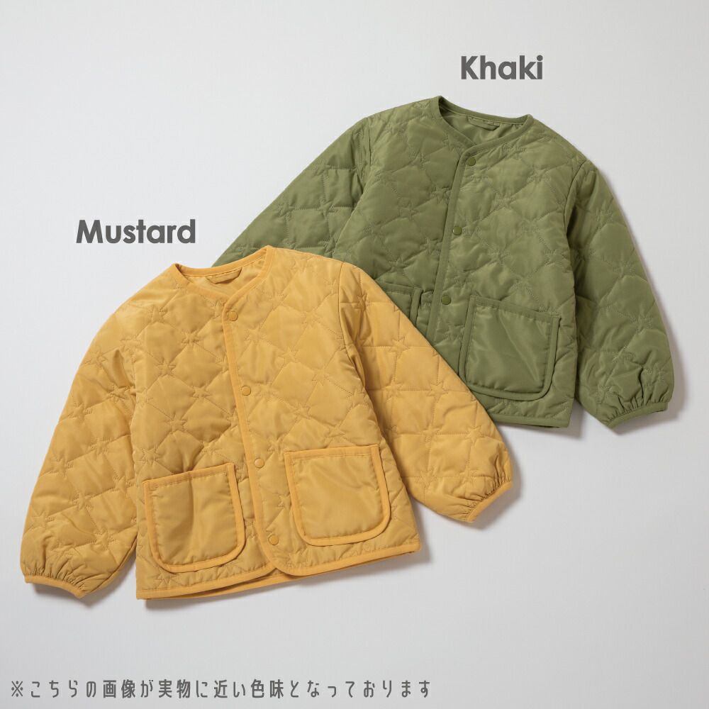 日本 evercloset - 星星絎縫保暖鋪棉外套(可機洗)-軍綠