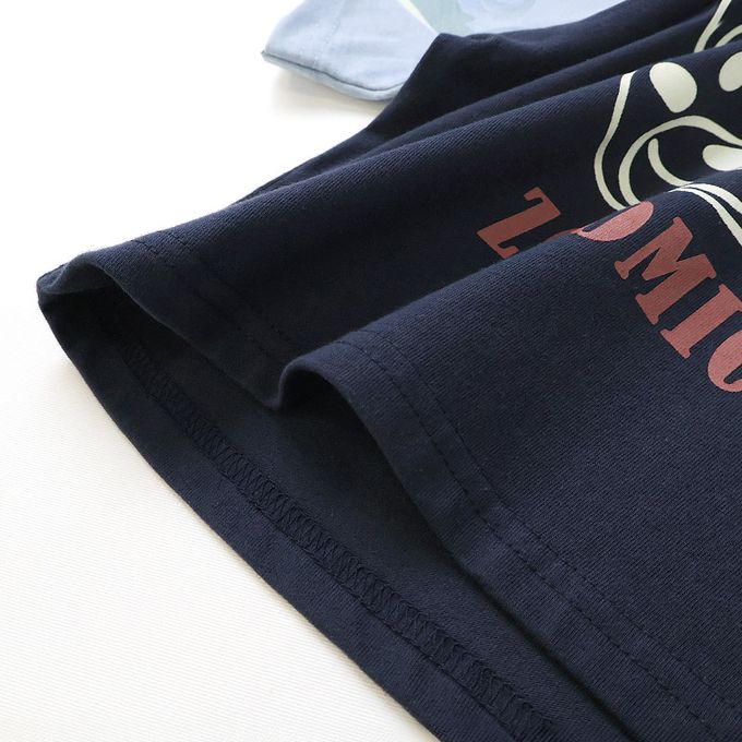 日本 ZOOLAND - 海洋印花短袖上衣-手臂鯨鯊-象牙白