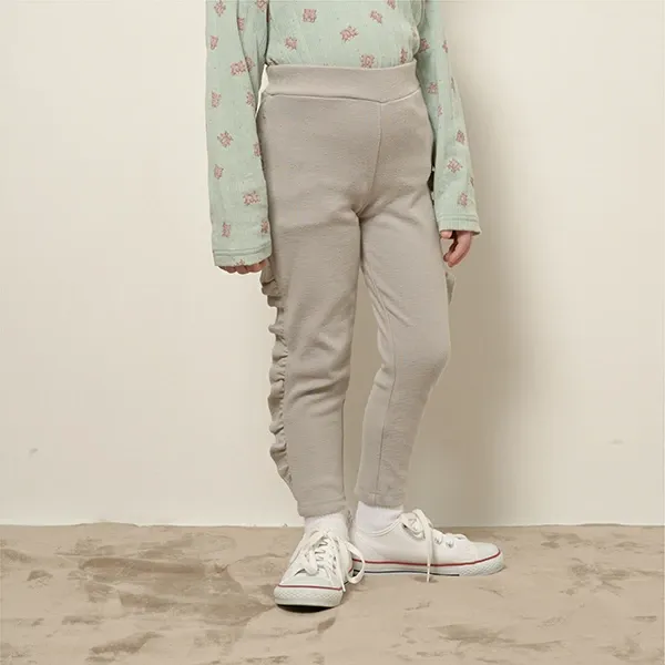 日本 Lycee mine - Anywhere系列 側面荷葉邊9分褲-水藍