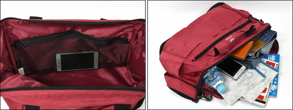 日本 Anello - 2way大開口大容量可擴充行李袋(可肩背)-灰色 (31x40x21cm)-26L