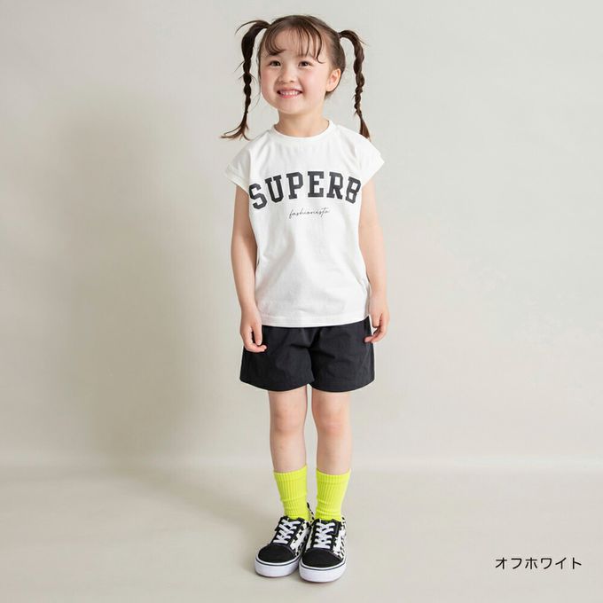 日本 BRANSHES - 率性女孩法式袖上衣-英文logo-炭灰