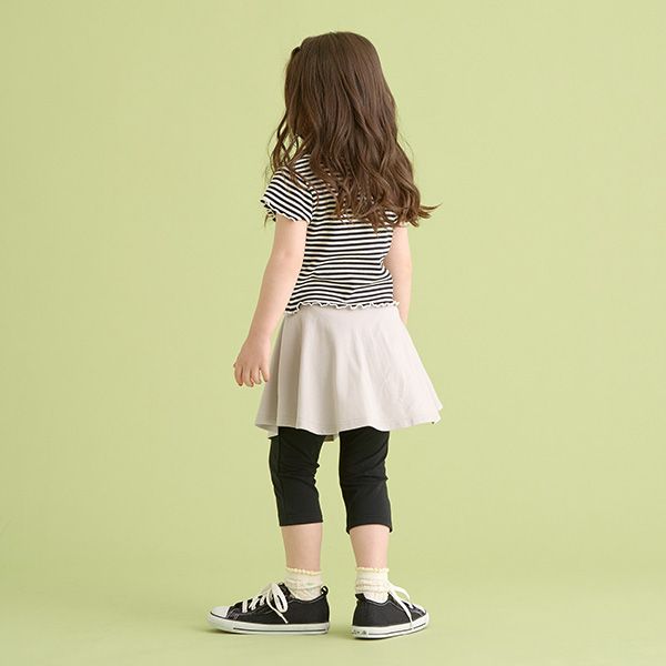 日本 Lycee mine - 波浪甜美彈性內搭褲裙(6分丈)-薄荷綠