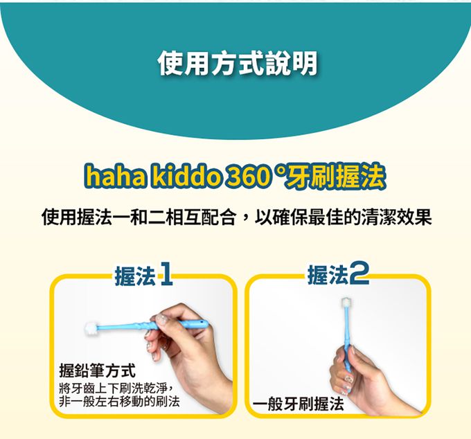 haha kiddo - 360°嬰兒牙刷-0-3歲-藍