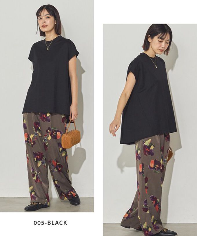 日本 Sans Souci 34+ - 接觸涼感 圓弧百搭法式袖上衣-圓點-米白