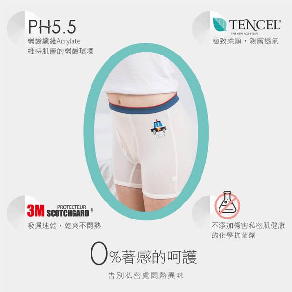 貝寶 - 天絲棉舒膚平衡童男四角褲-6入組-太空人x2+小雷龍x2+警車x2