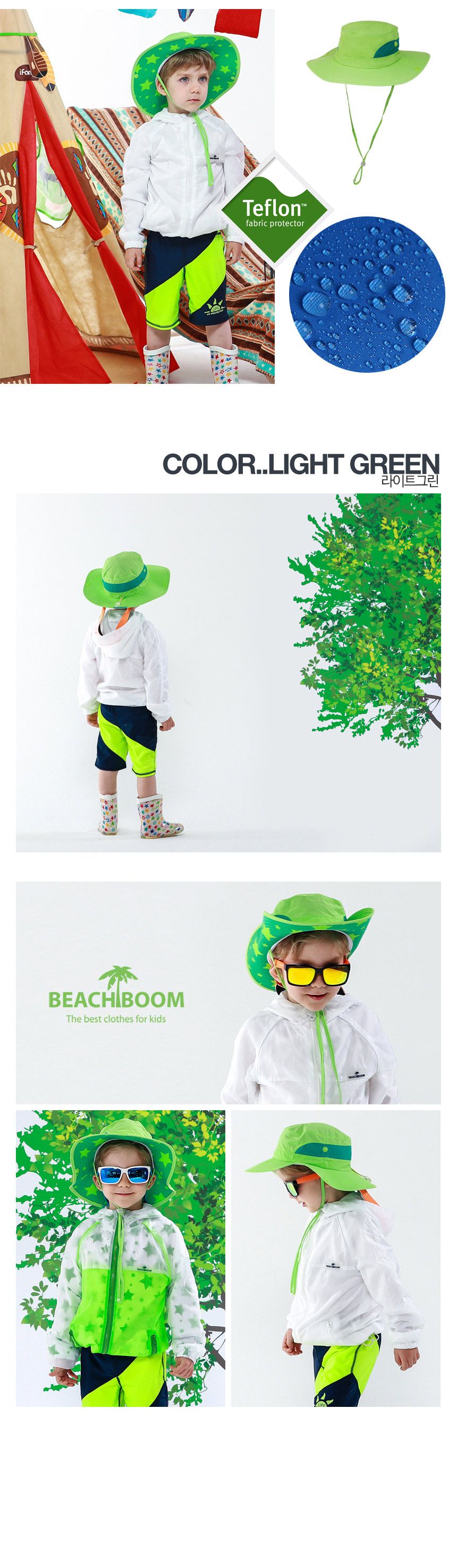 韓國 Beach Boom - 韓製UPF50+防水透氣防曬帽-炫藍星星