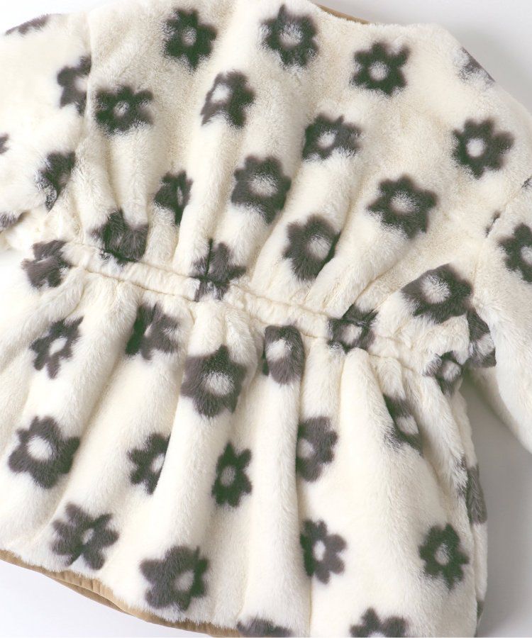 日本 apres les cours - 絎縫束腰氣質金釦雙面穿外套-花朵x淺卡其