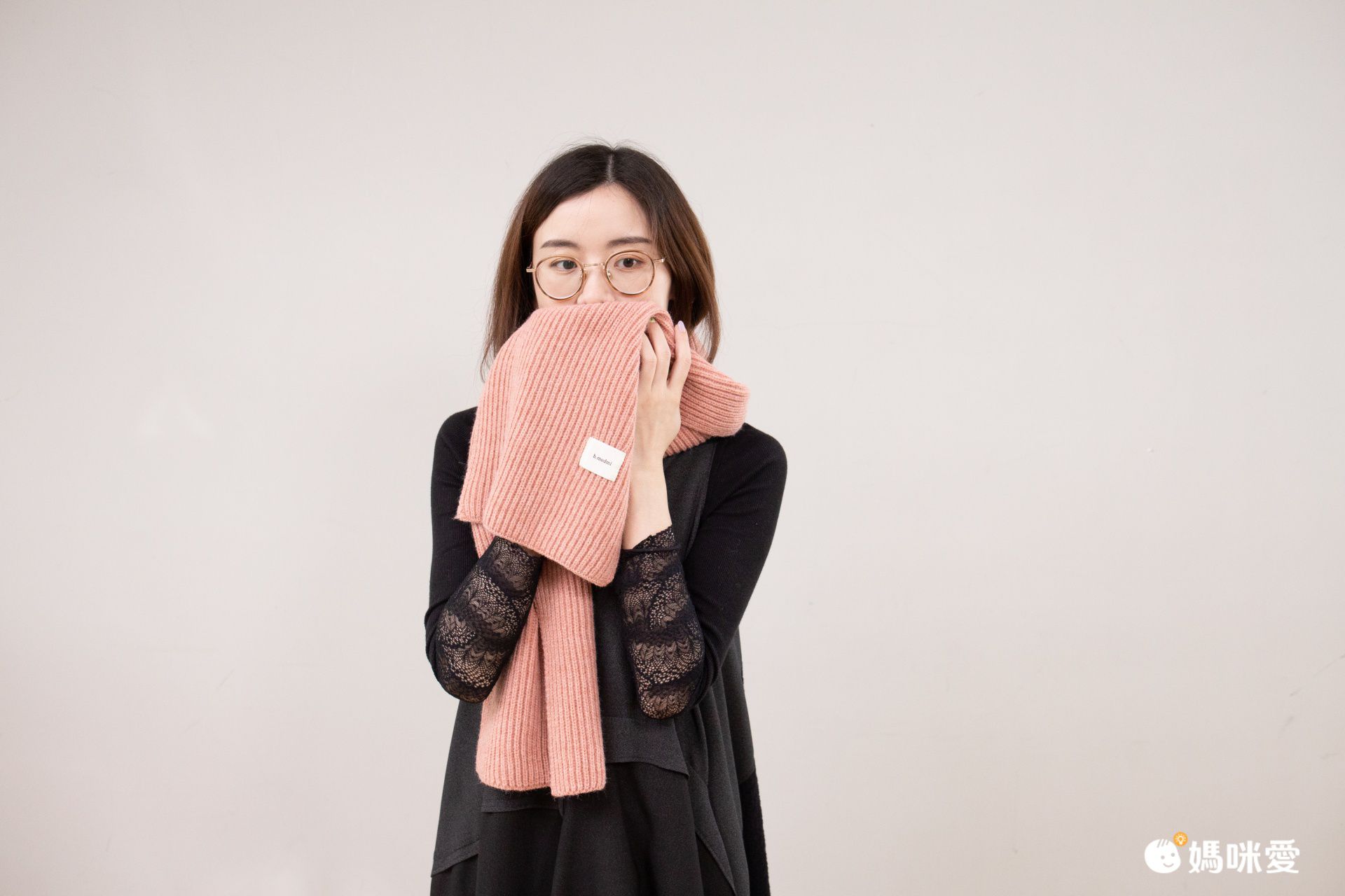 編媽精選 - 百搭直條紋針織圍巾-卡其色 (25x170cm)