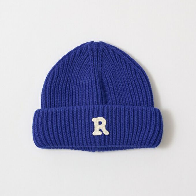 日本 b-ROOM - 秋冬定番 R徽章針織毛帽-紅 (50-52cm)