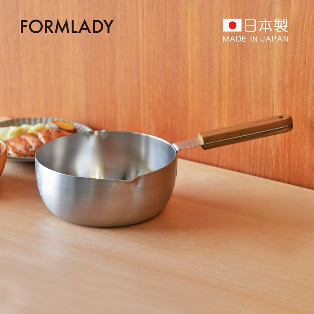 日本 FORMLADY - 小泉誠 ambai日製木柄18-8不鏽鋼三層底雪平鍋-18cm