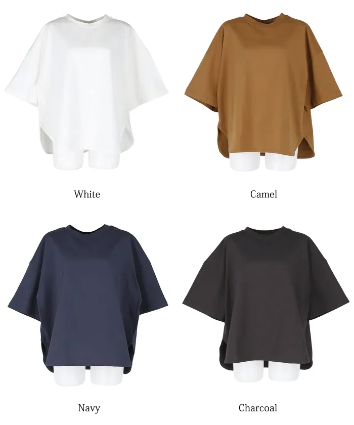 日本 COCA - 100%美國棉 落肩寬袖上衣-米白