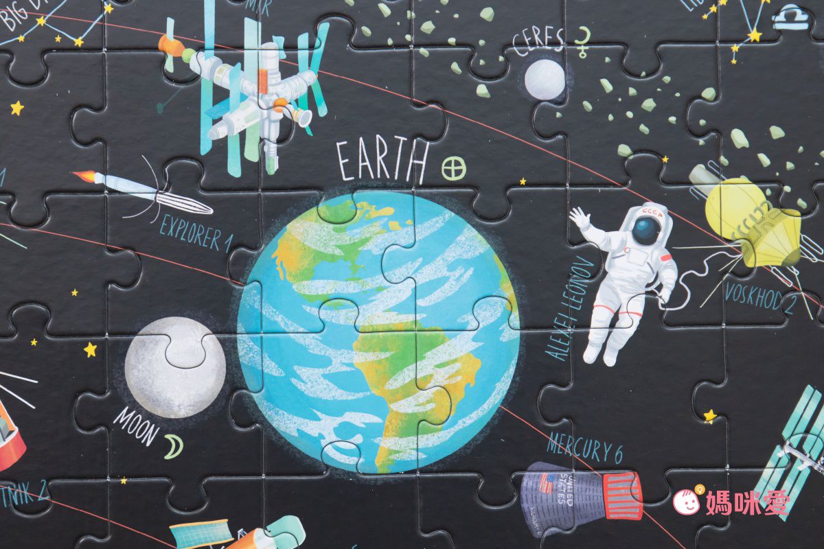 Banana Panda - 真正超大地板拼圖-宇宙探險300片+中英文科普海報