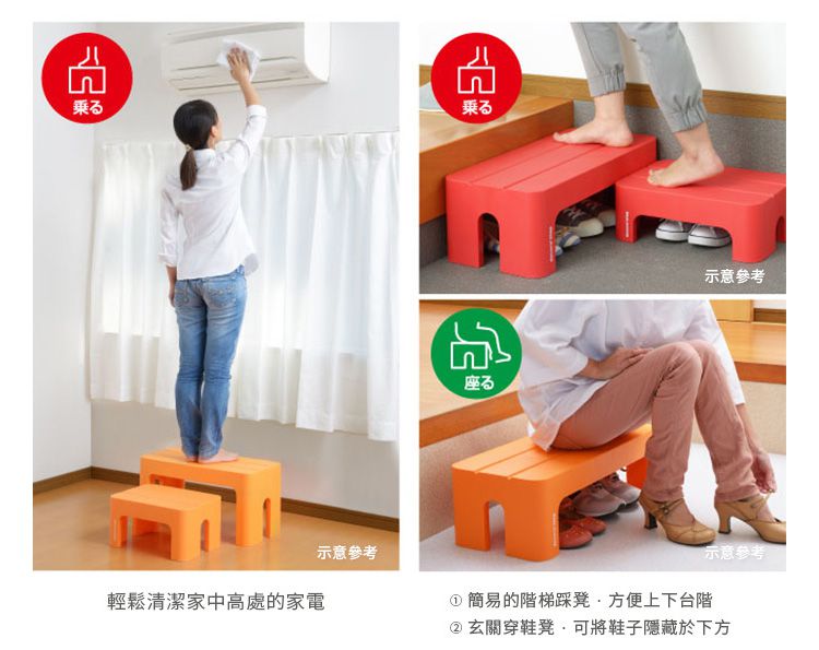 日本squ+ - SUN&WASSER日製多功能墊腳椅凳(耐重100kg)-海軍藍 (高20cm)