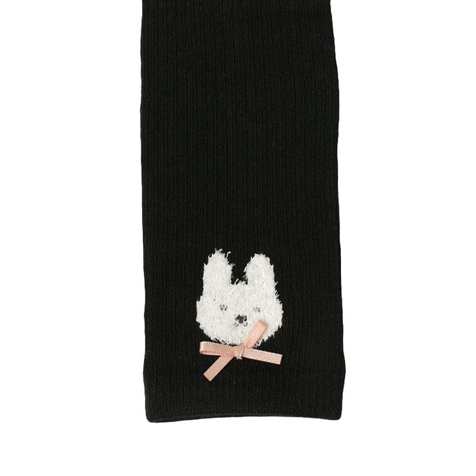 akachan honpo - 緊身褲-兔子造型裝飾-黑色