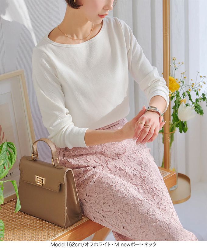 日本 Kobe Lettuce - 人氣商品 美型羅紋薄長袖上衣-(可選領)-薰衣草