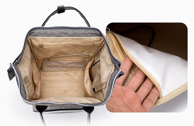 多功能防水後背包/媽媽包-迷彩款-灰色 (40x33x20cm)